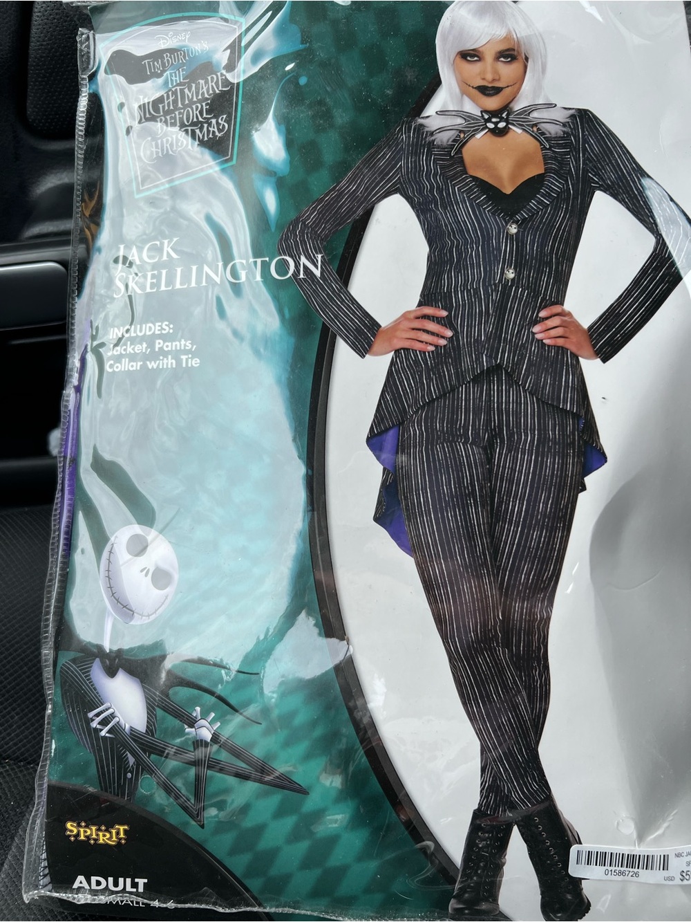Spirit Women’s Jack Skellington Pinstripe Costume - Black & White